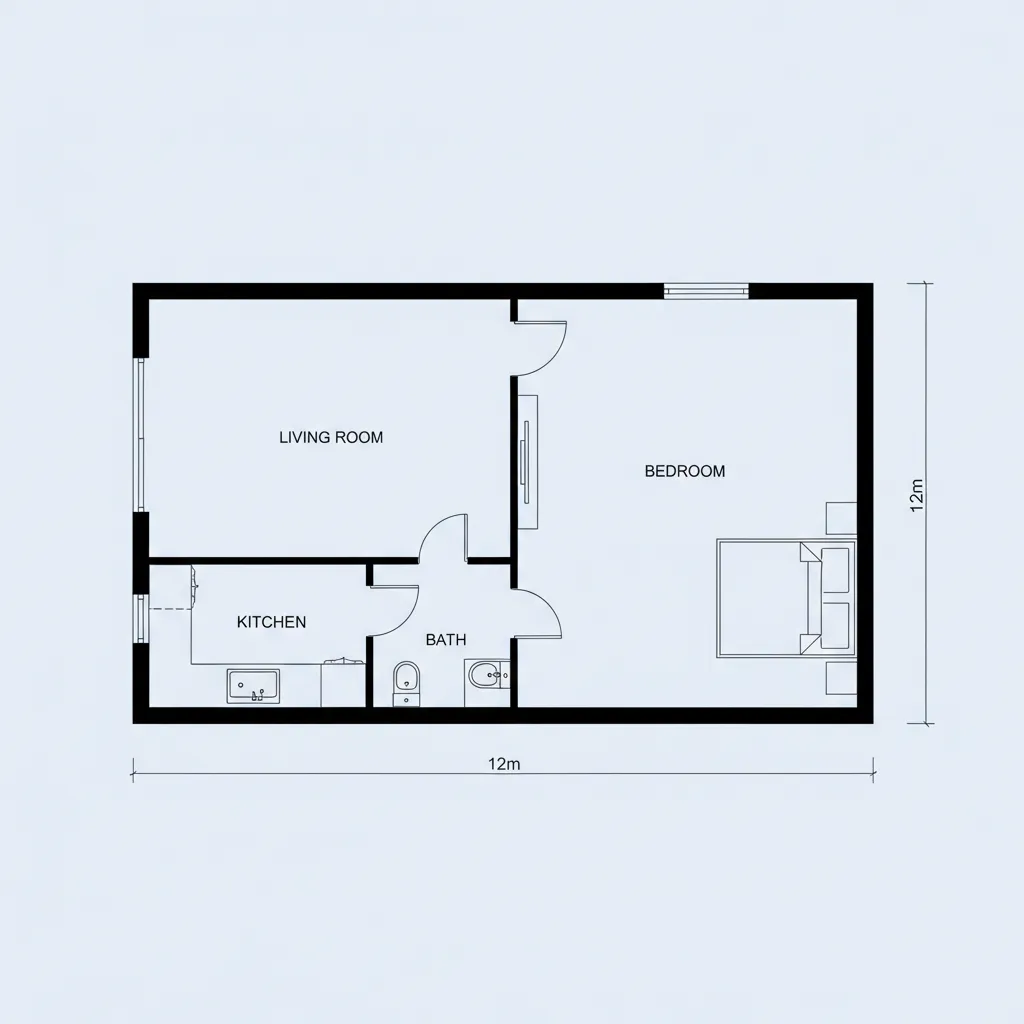 Contoh layout rumah ukuran 6x12 meter