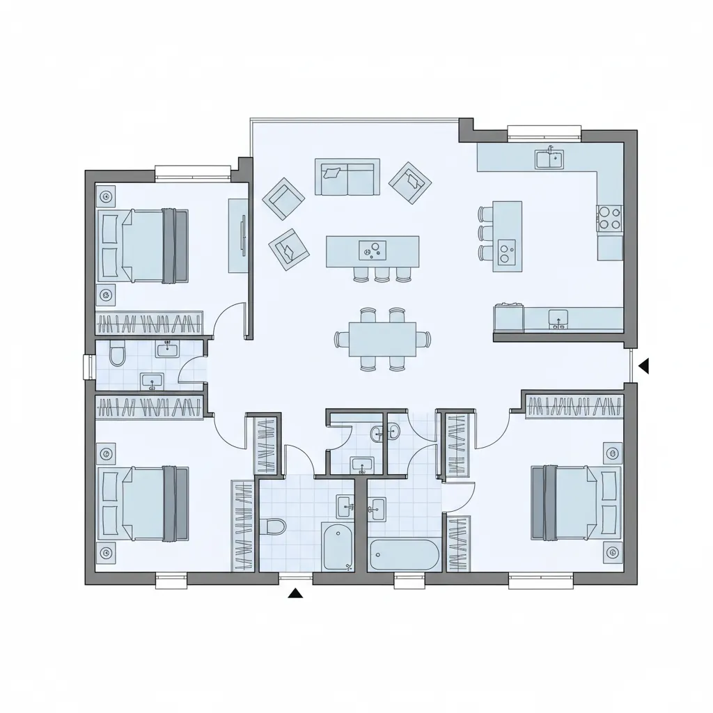 Denah layout rumah minimalis ukuran 9x10