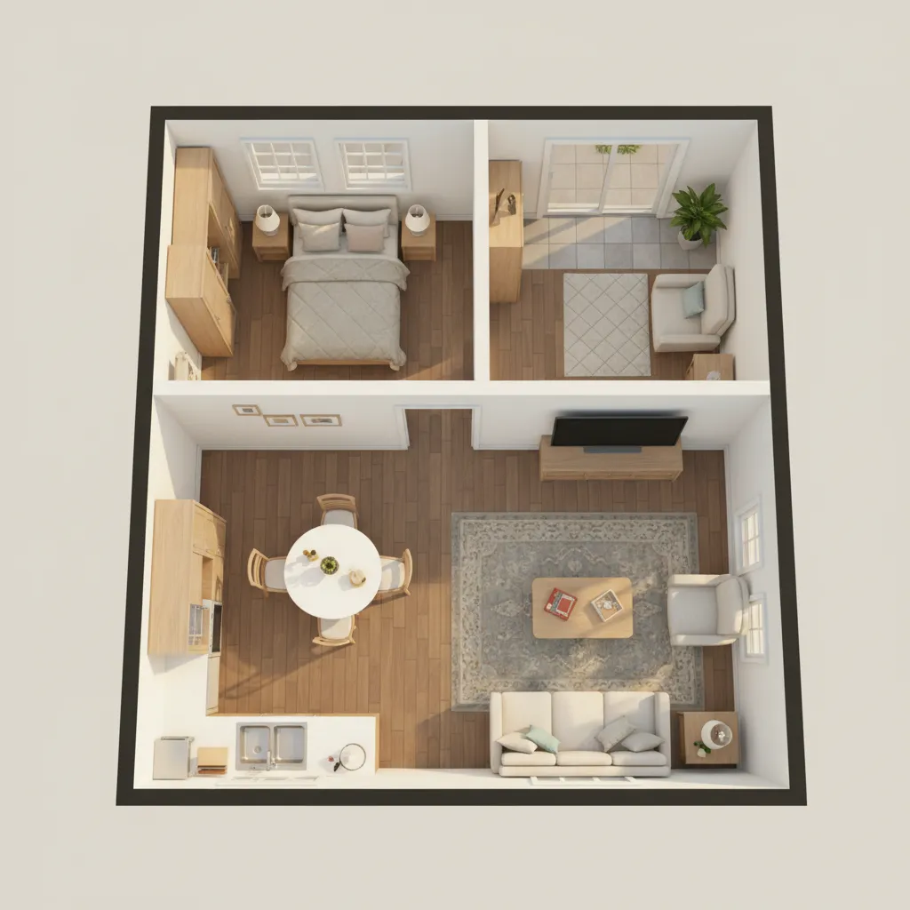 Contoh layout rumah dalam game simulasi keluarga