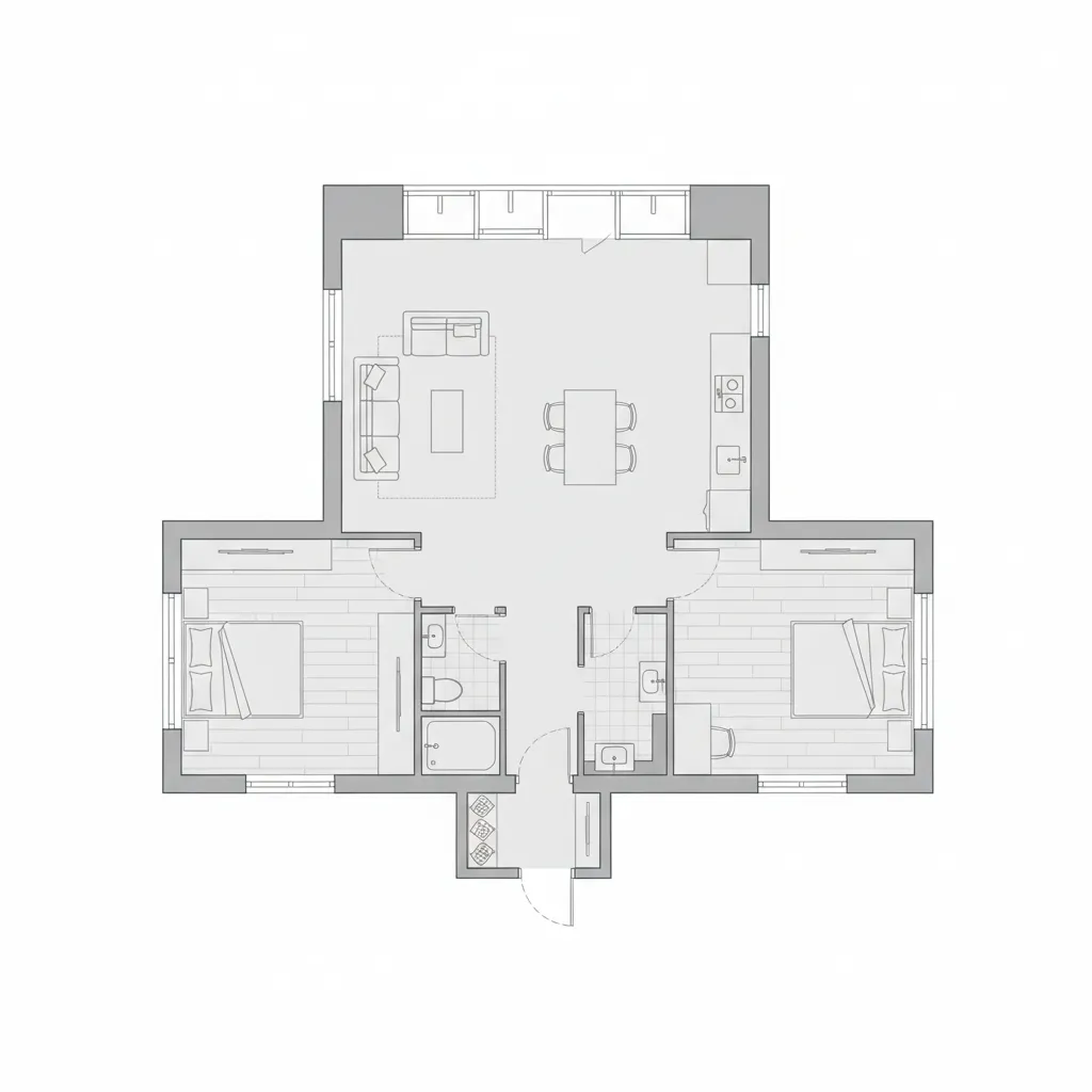 Contoh layout denah rumah Korea sederhana
