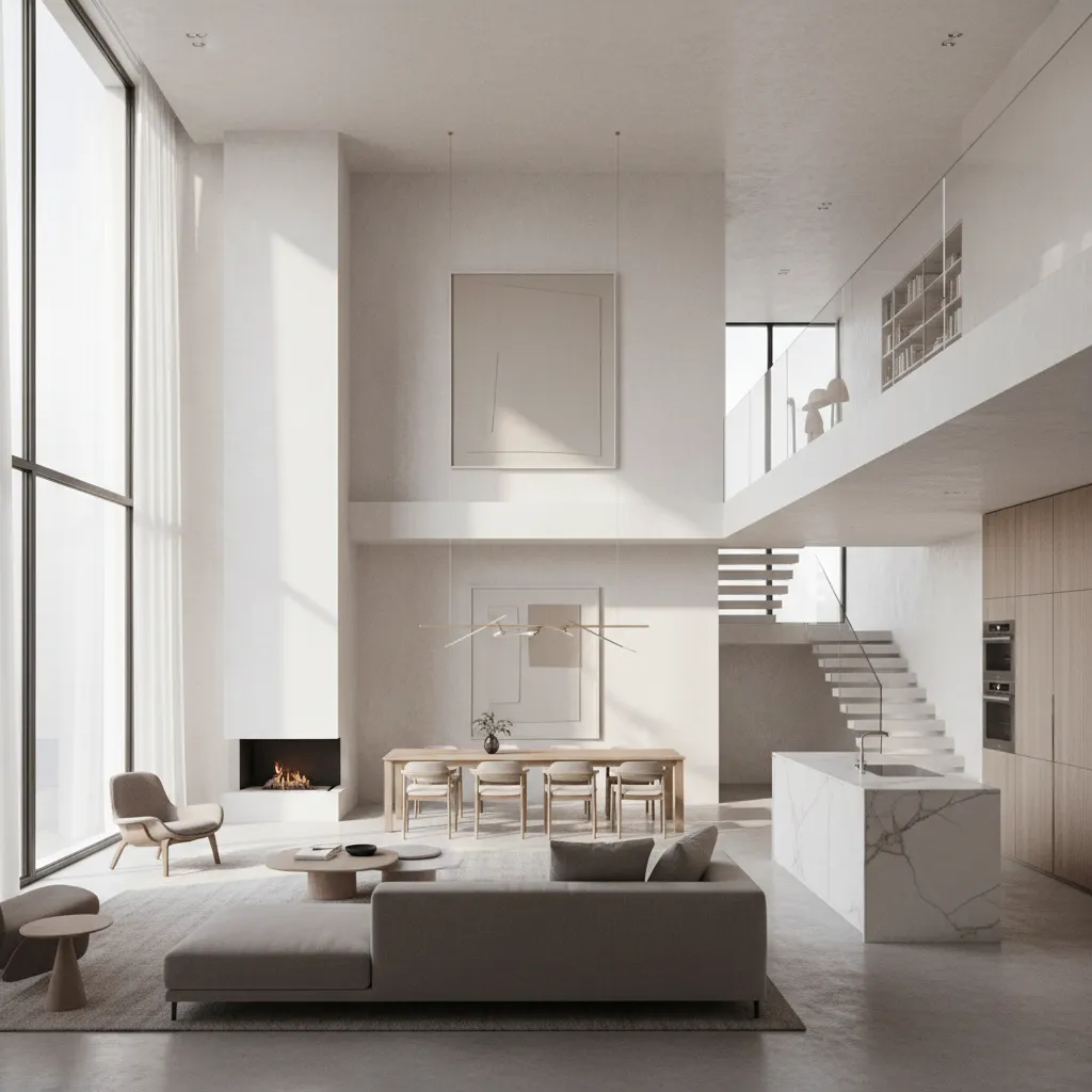 Layout ruang terbuka rumah minimalis dua lantai