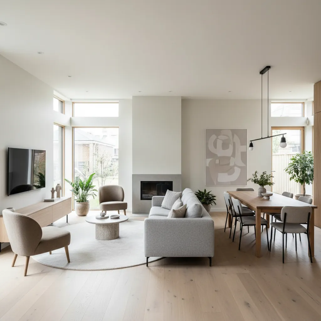 Interior rumah type 75 dengan konsep ruang terbuka