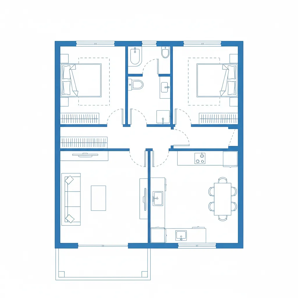 Contoh layout standar rumah subsidi type 36