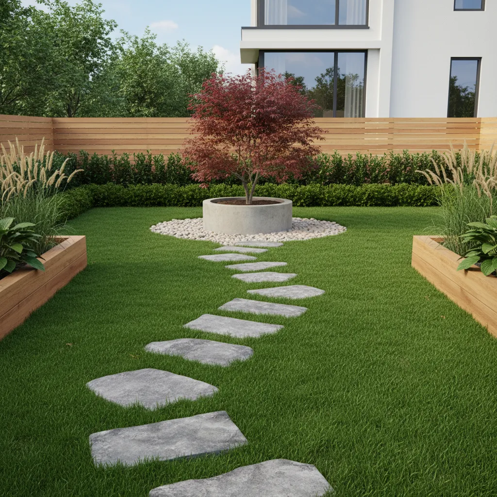 Desain taman belakang rumah minimalis modern