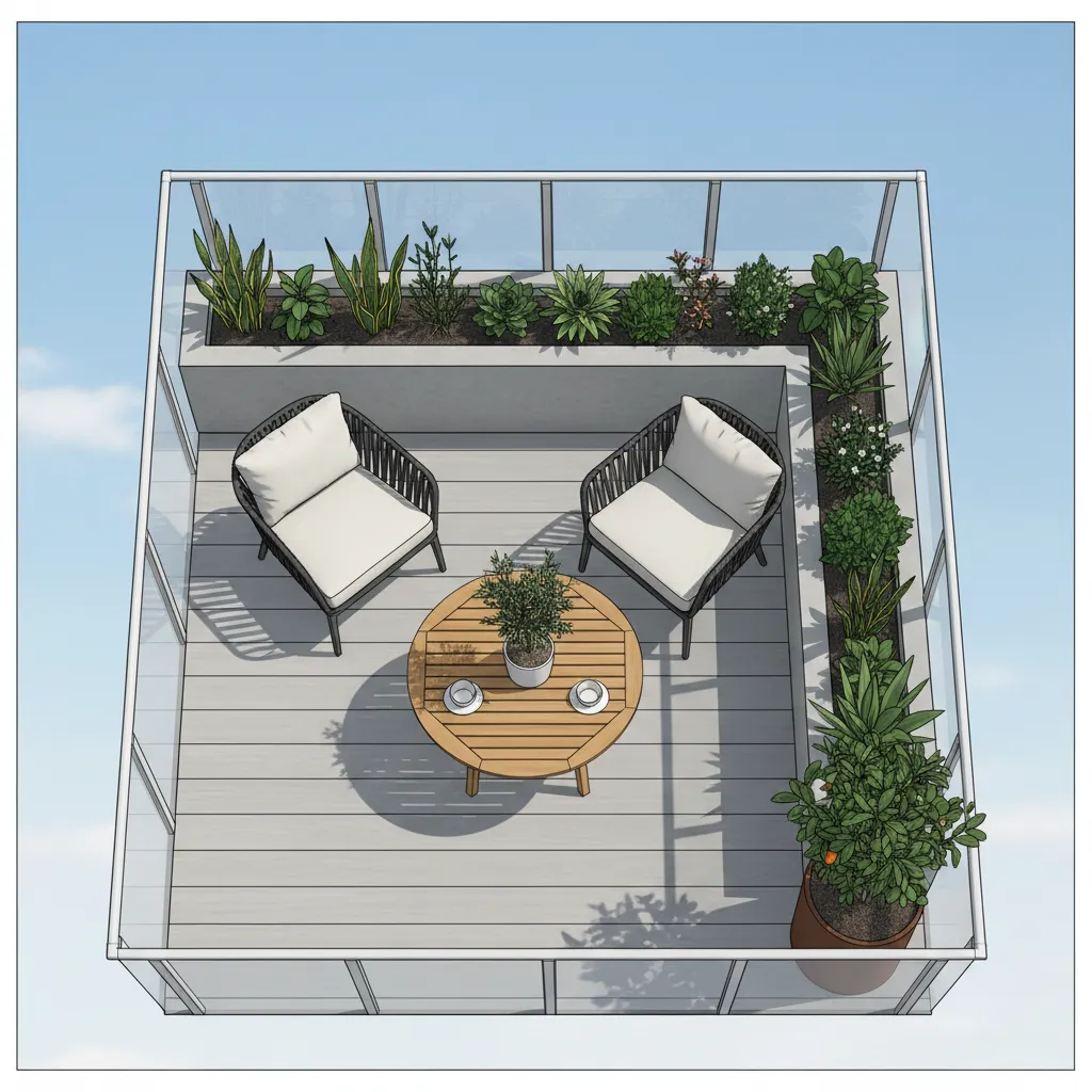 Tata letak furniture pada teras lantai dua rumah