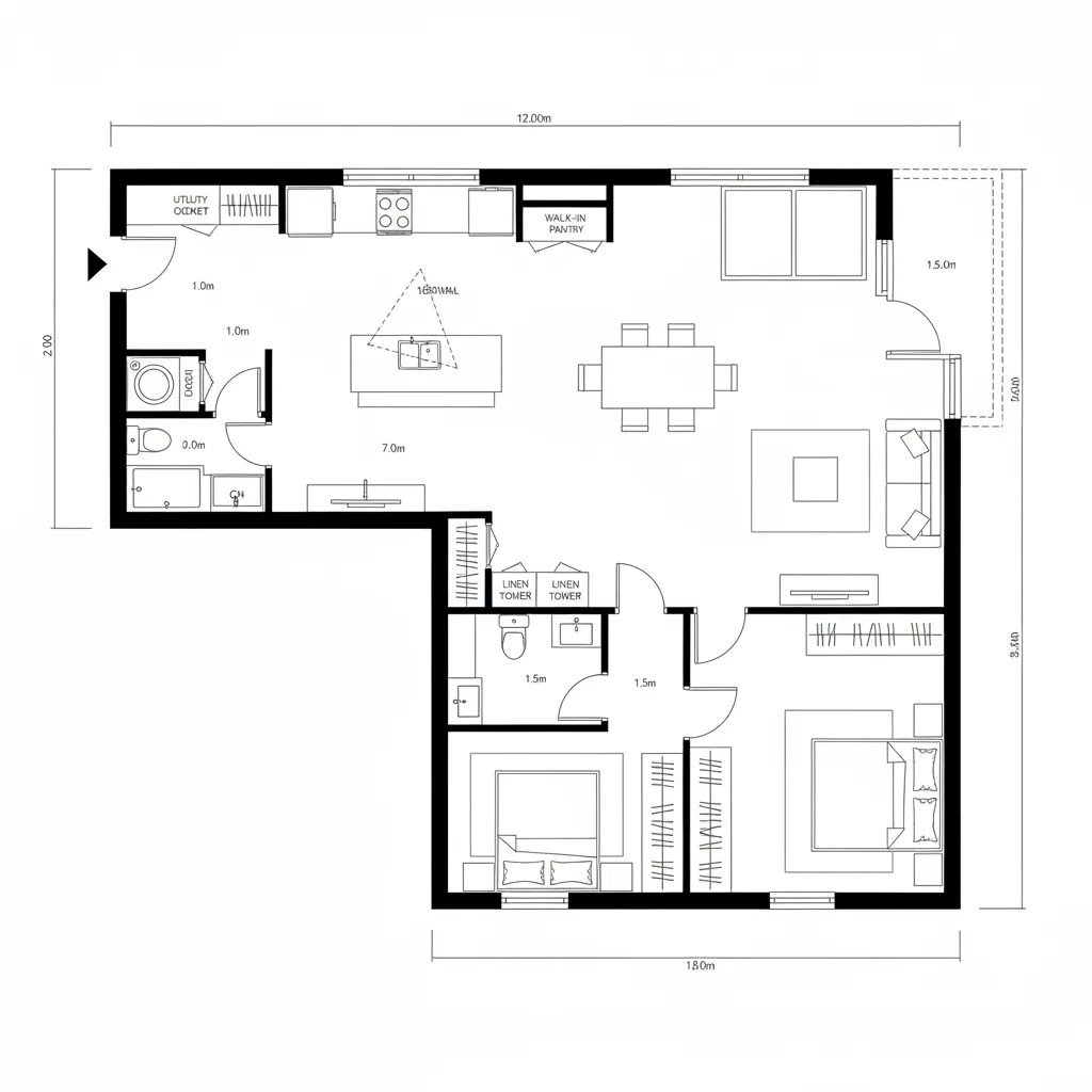Layout 1: Long-L Arm with Corner Core