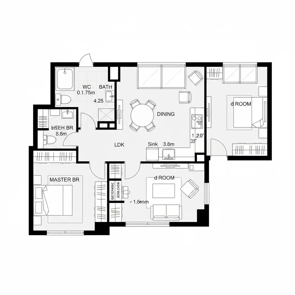 LDK中心＋d roomを縁側化する