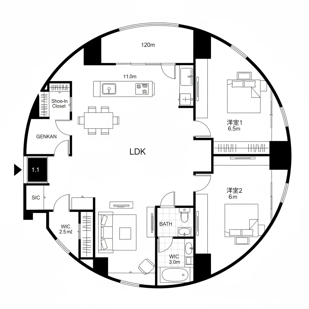 LDK中心の環状型