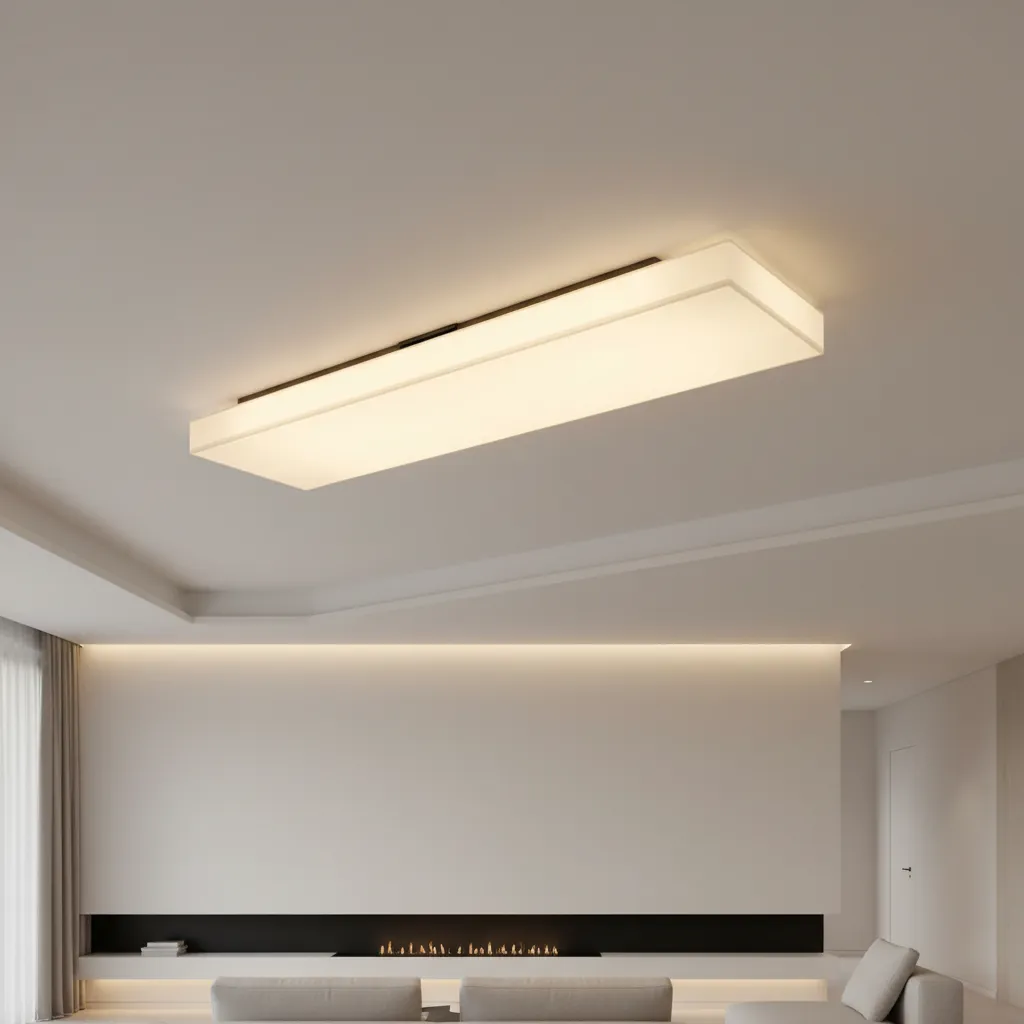 Ceiling light fixture with diffuser softening LED light