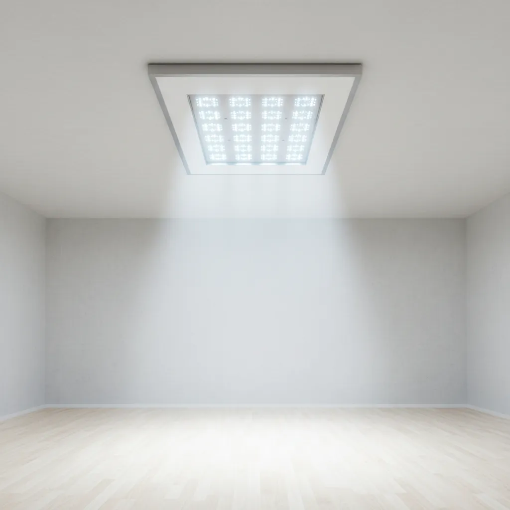 LED semiconductor emitting bright light in a modern lighting fixture