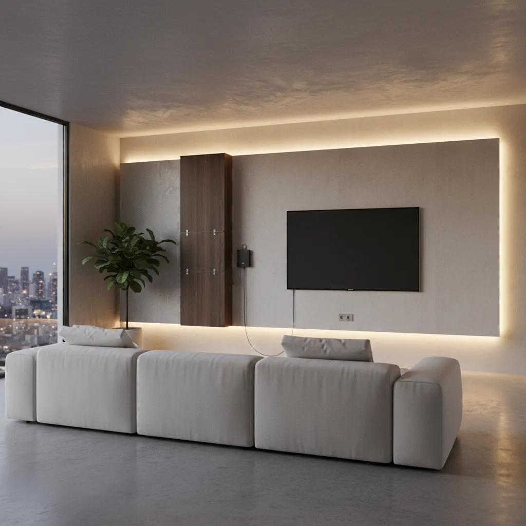 LED strip lights connected to a proper power adapter on wall setup
