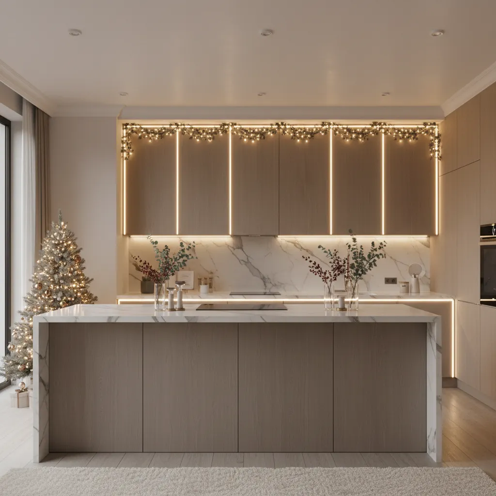 LED vs Fairy Lights for Decorating Kitchen Cabinets at Christmas