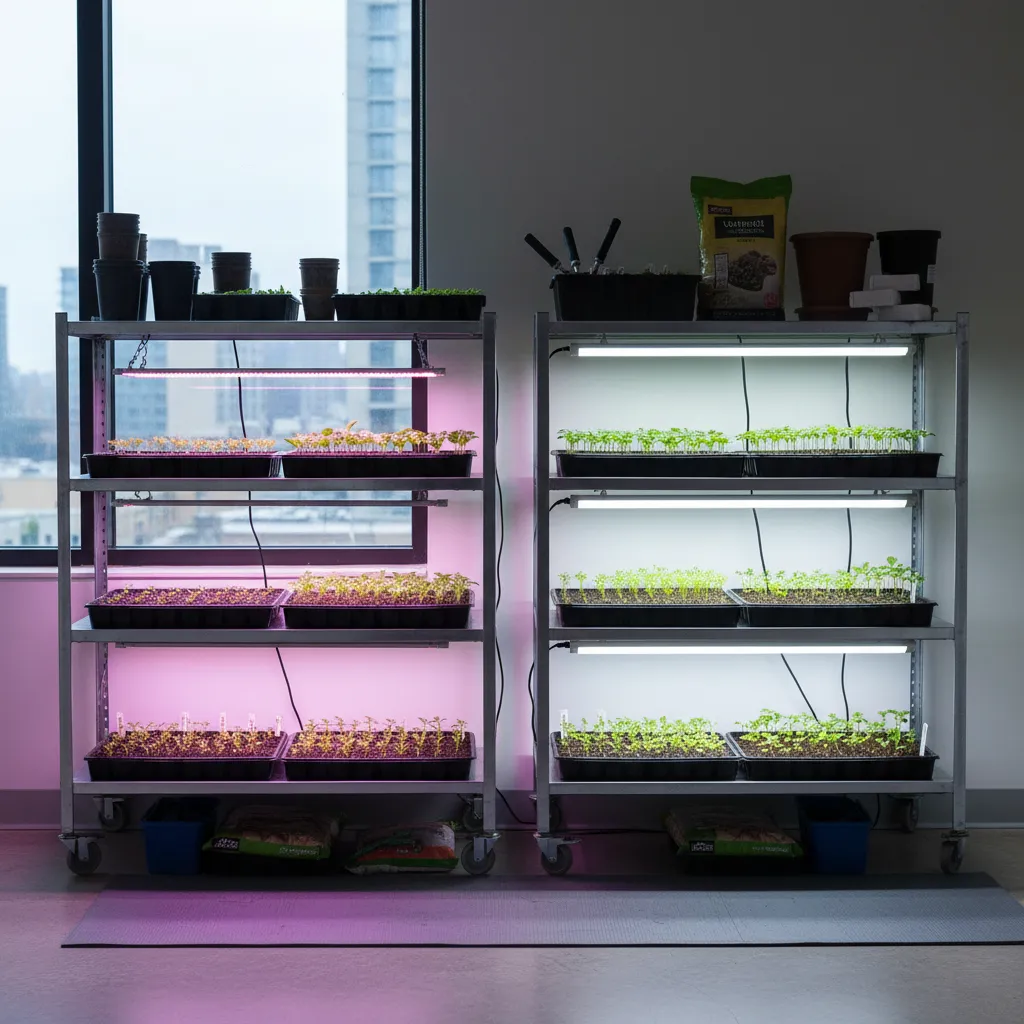 LED vs Fluorescent Grow Light Distance for Seedlings