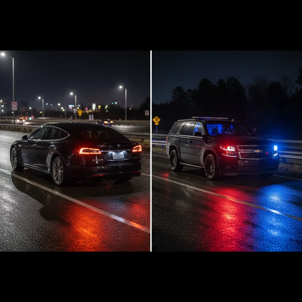comparison of legal amber hazard lights and illegal red blue flashing lights