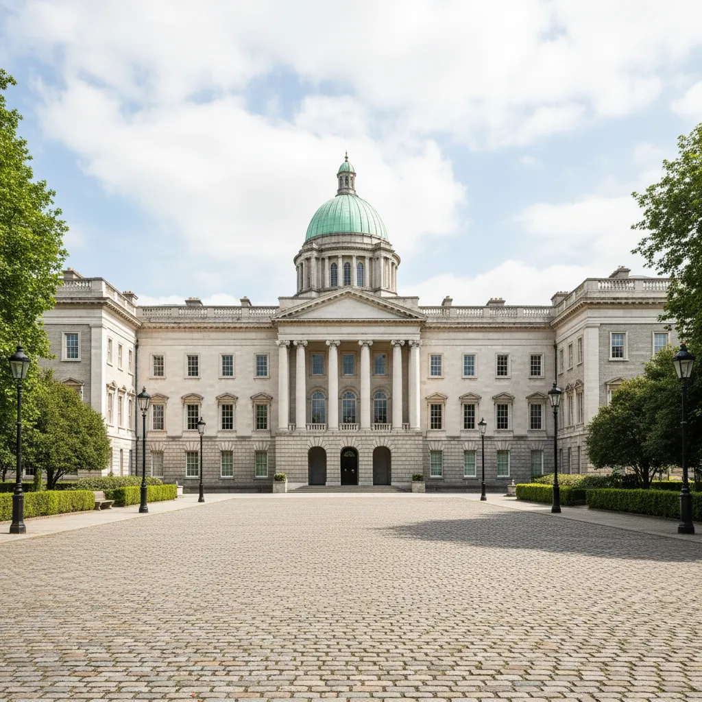 Edificio Leinster House en Dublín con arquitectura neoclásica