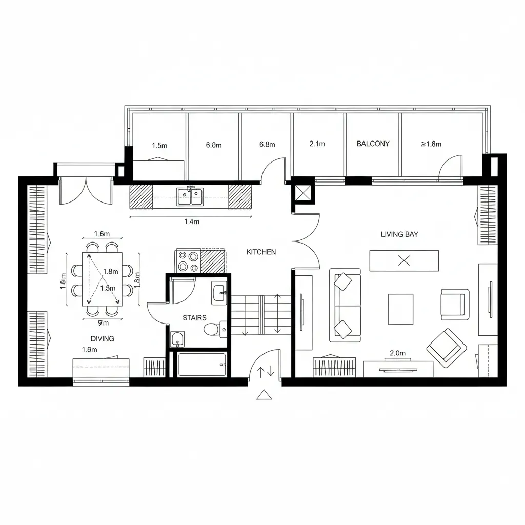 Level One: Family Core + Long Axis Kitchen