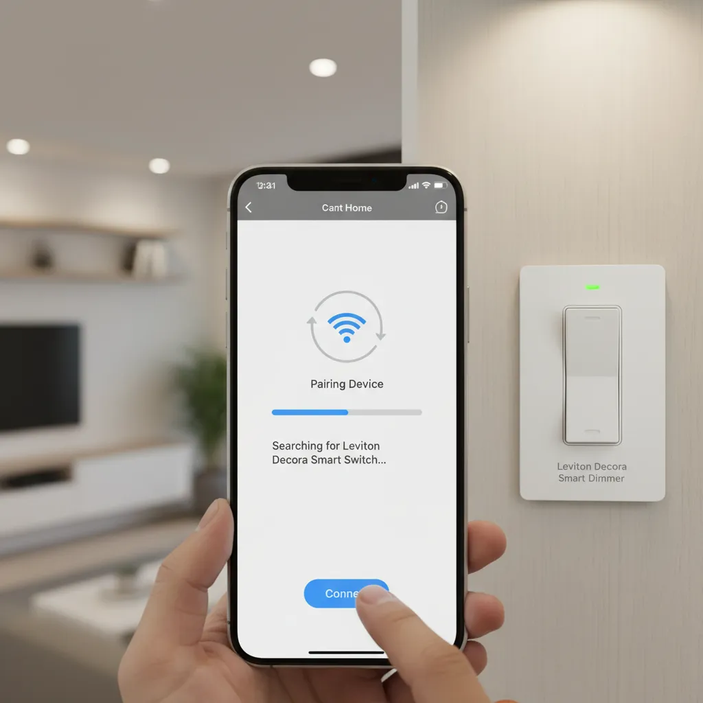 smartphone pairing leviton smart light switch using my leviton app