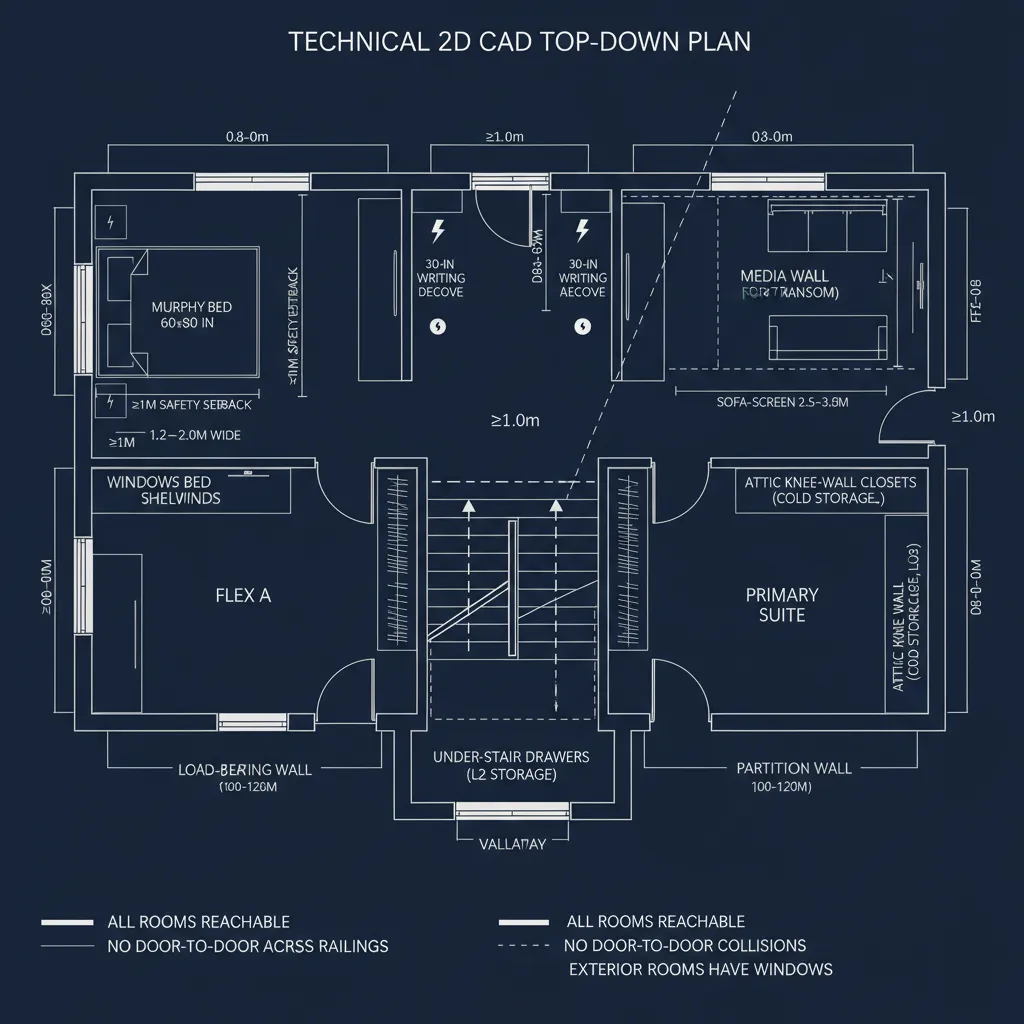 Library-Stair Gallery with Split Flex Room