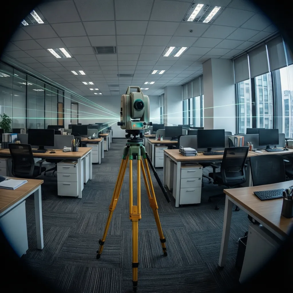 LiDAR scanner capturing spatial data in an indoor environment creating a point cloud