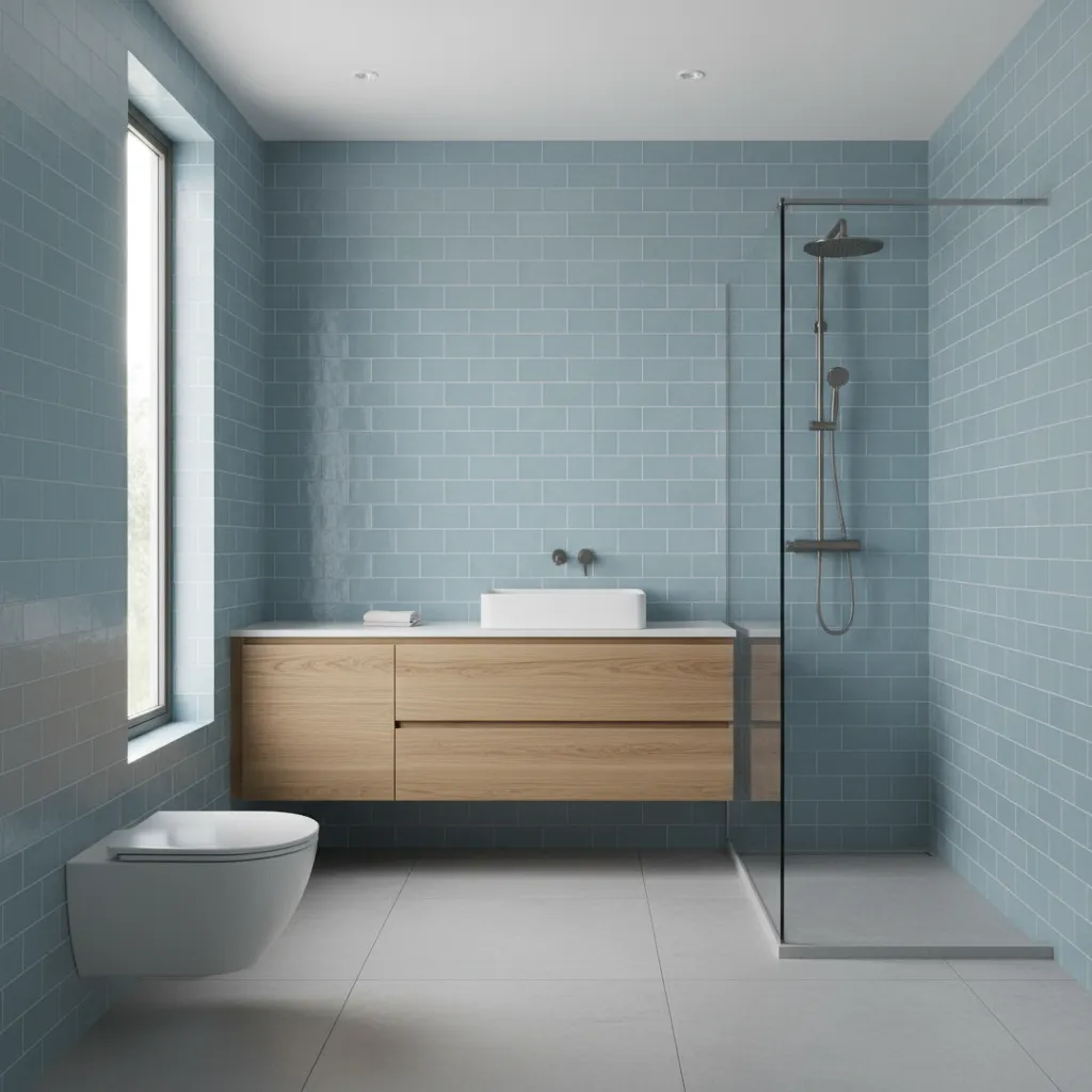Light Blue Tiles for Bathroom with 5 Fresh Design Ideas