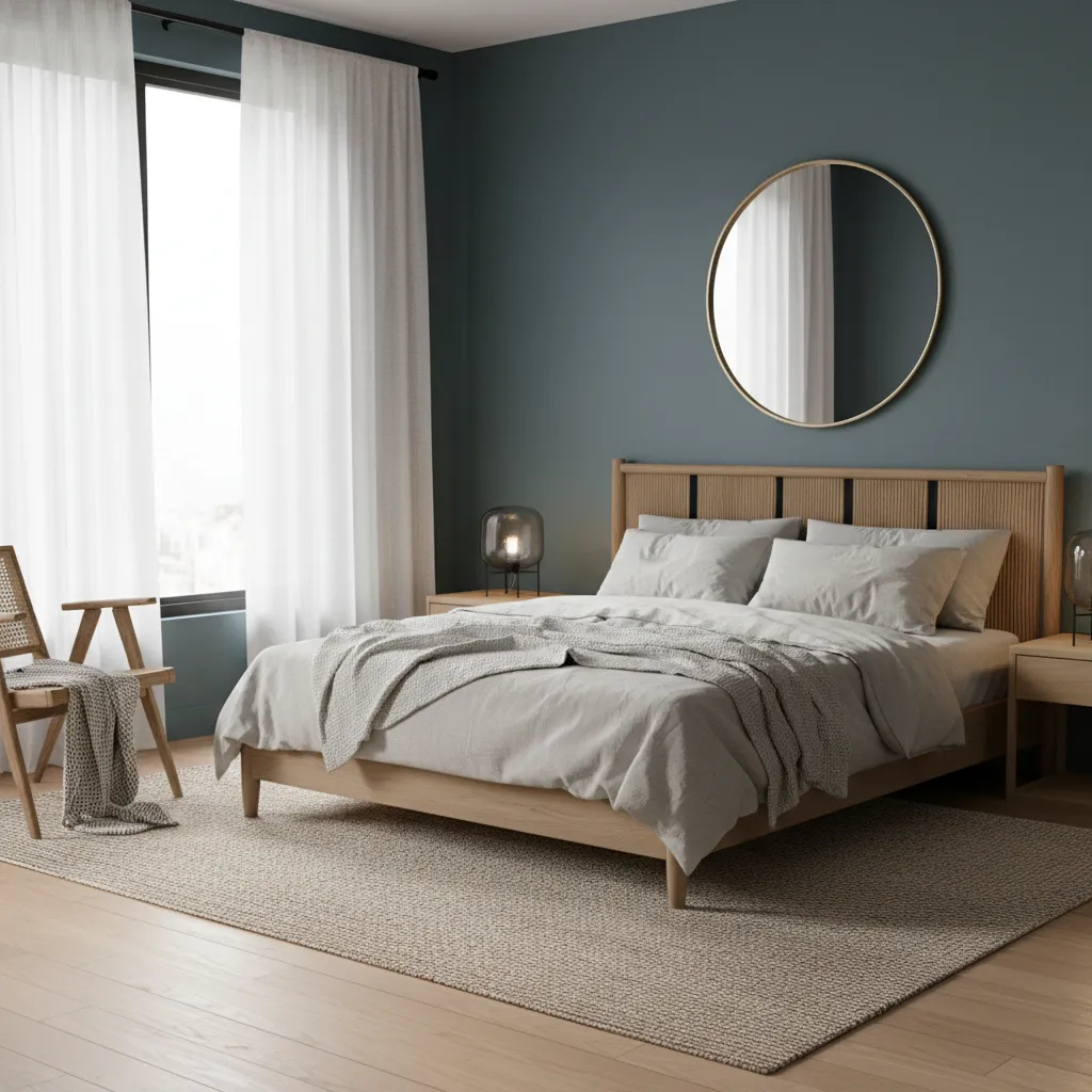 Balancing Dark Walls with Light Furniture and Textiles