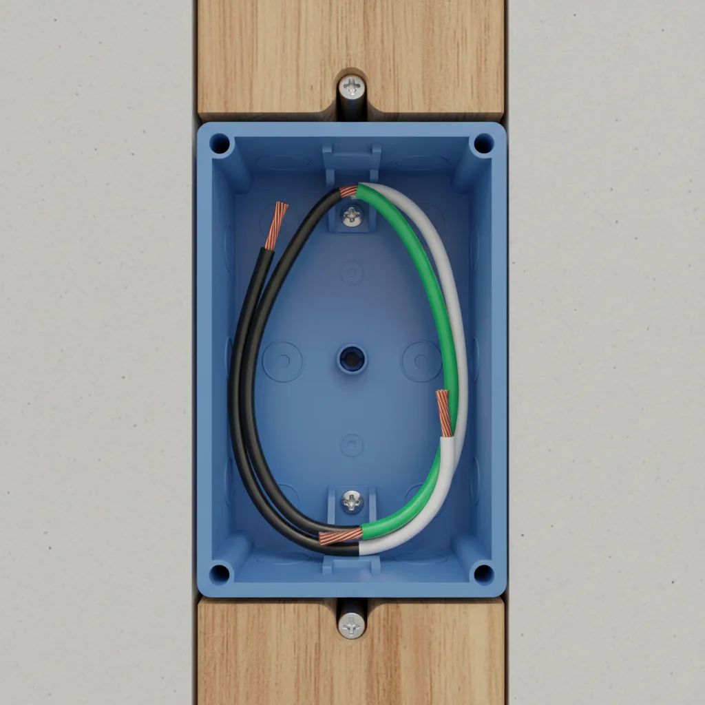 open wall light switch box showing electrical wiring configuration