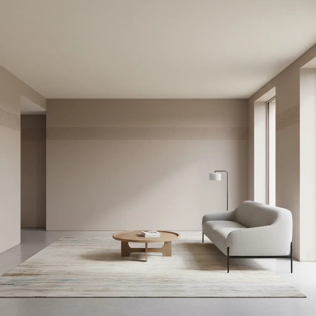 Interior showing lighter painted ceiling compared to walls for height illusion