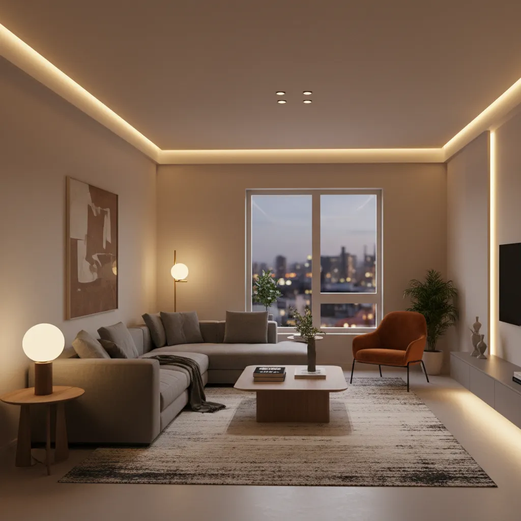 Simulación 3D de iluminación interior antes de una reforma