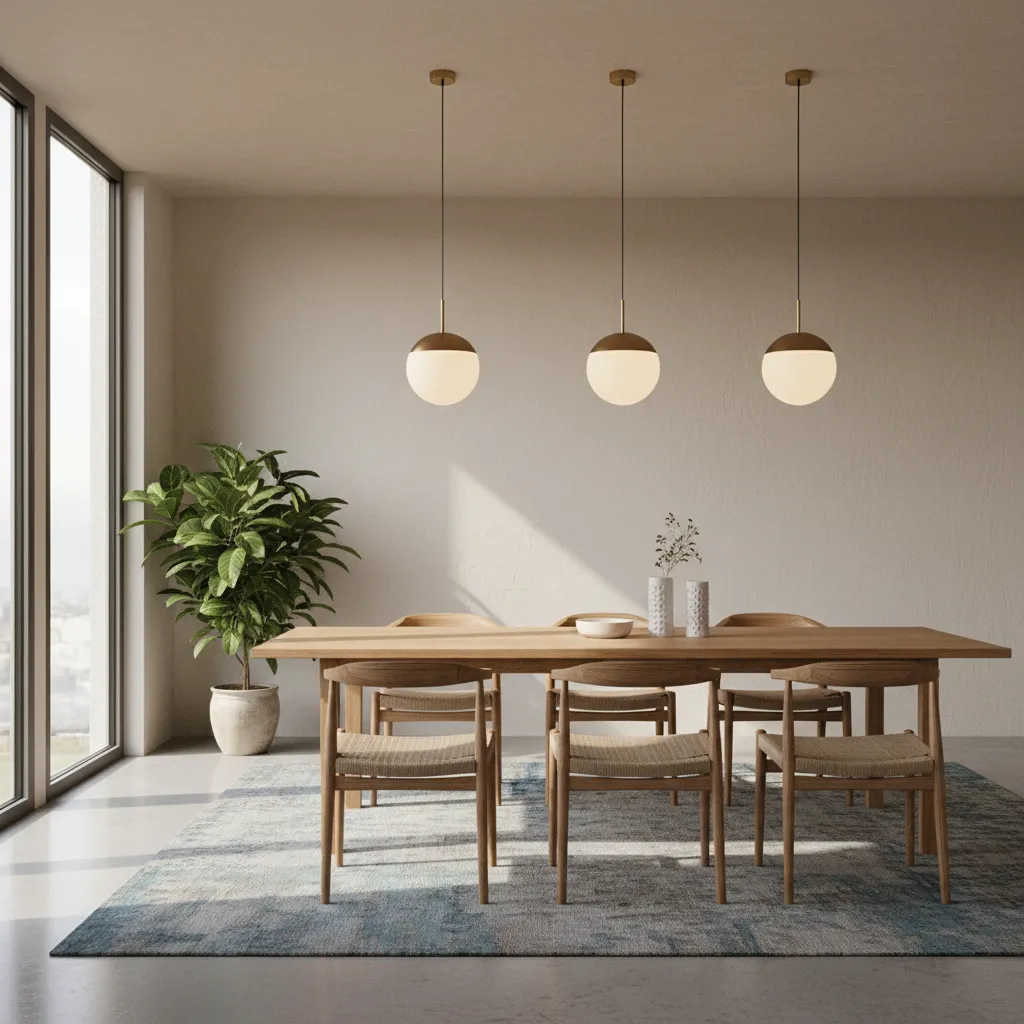 Render interior mostrando iluminación cálida y luz natural equilibrada