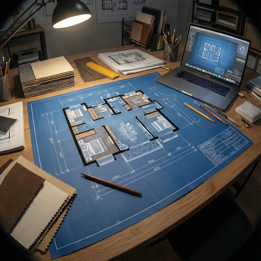 Plano de iluminación en diseño de interiores