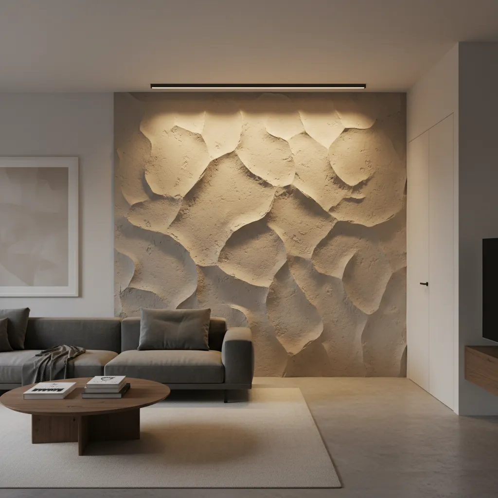wall washer lighting highlighting texture paint wall