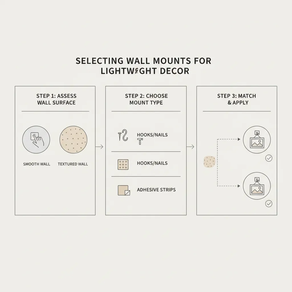 Simple decision process for choosing mounts for lightweight wall decor