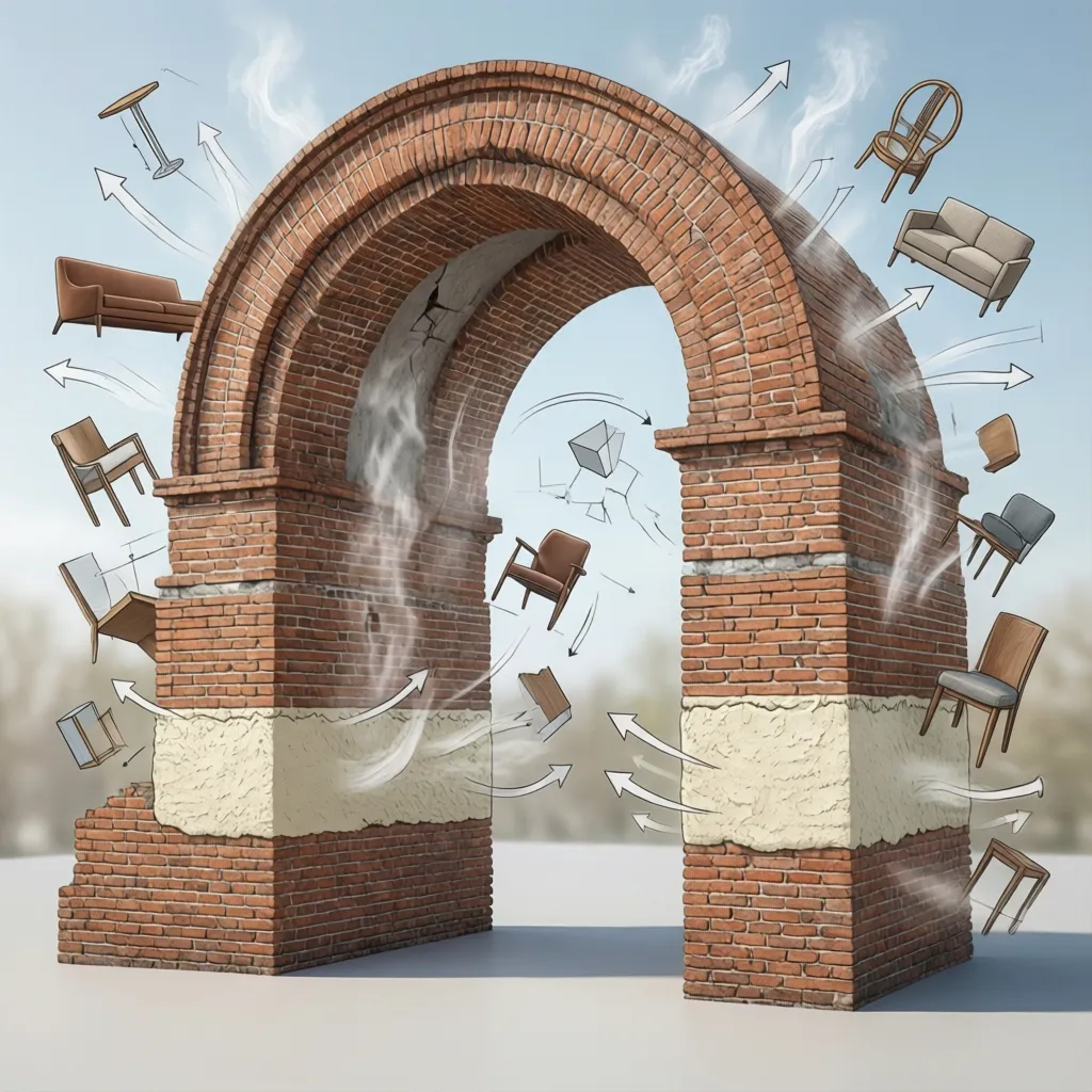 Diagram showing moisture evaporation through breathable limewash on brick