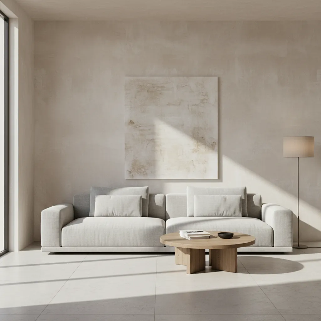 Interior wall with layered limewash glaze showing soft tonal movement