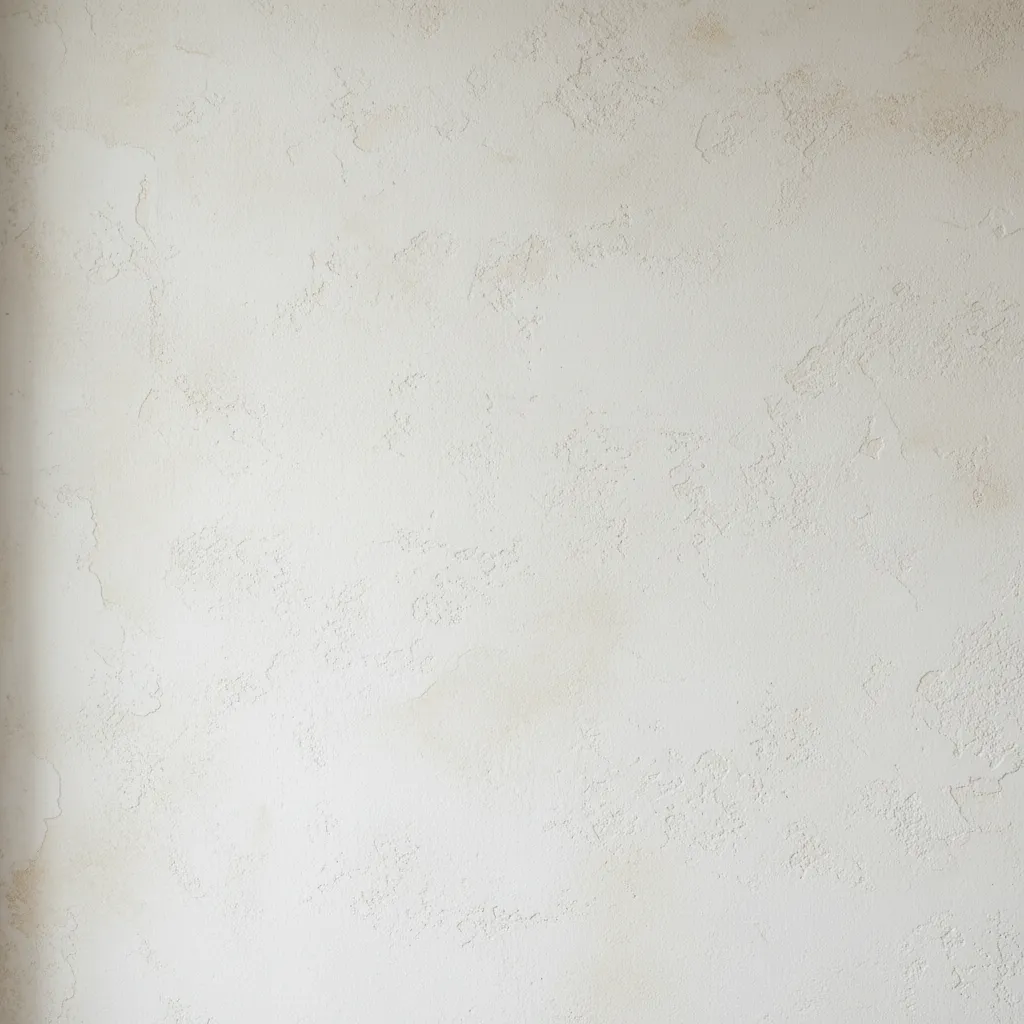 Close up of chalky limewash wall texture before painting