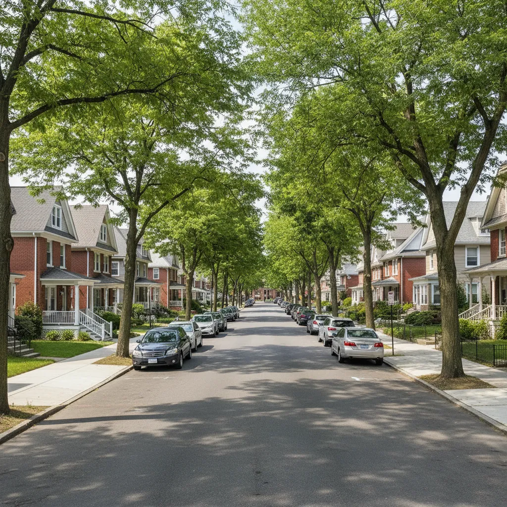 Overview of Lincoln Park neighborhood streets in Yonkers near Crotty Avenue