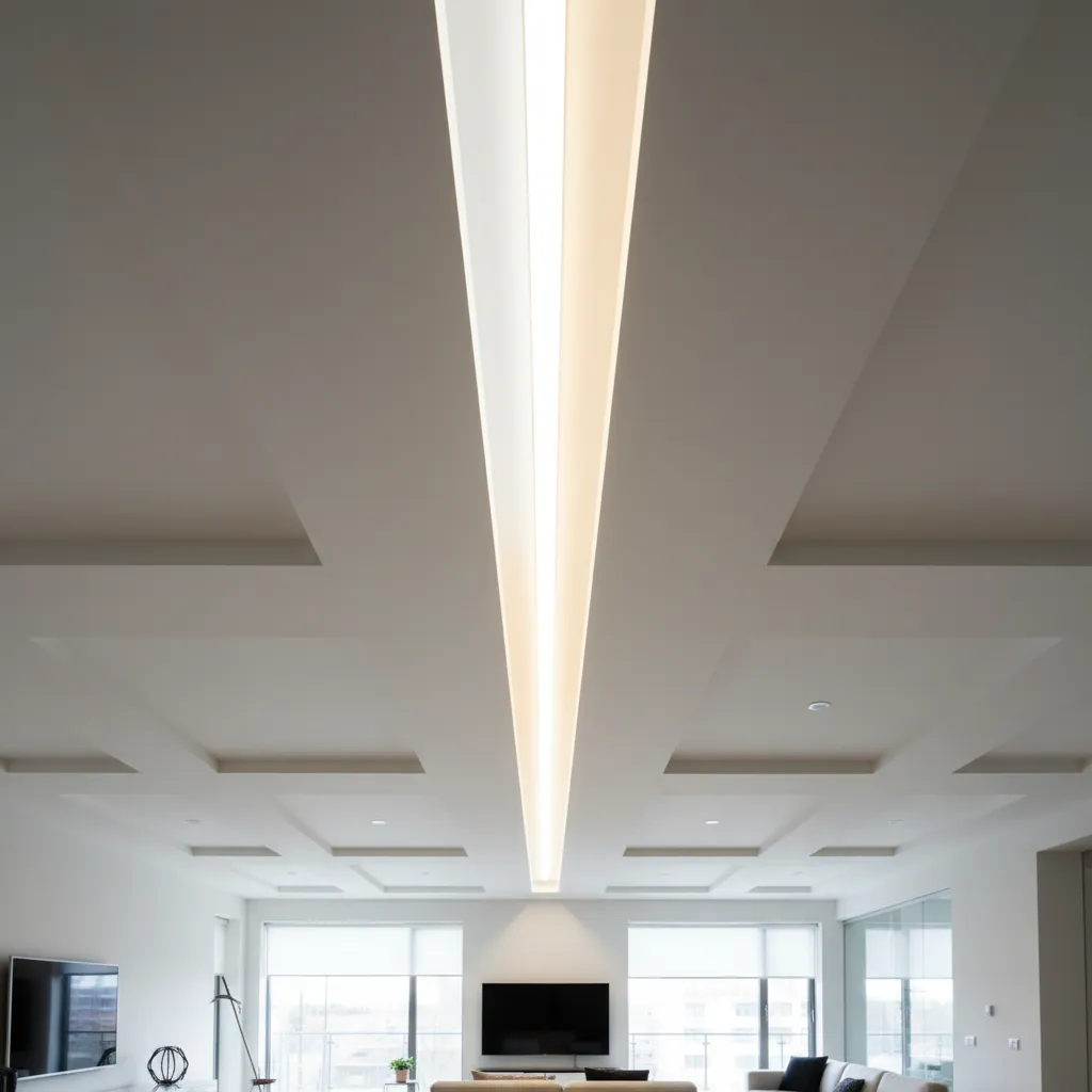 LED strip lighting showing uneven brightness along a ceiling line