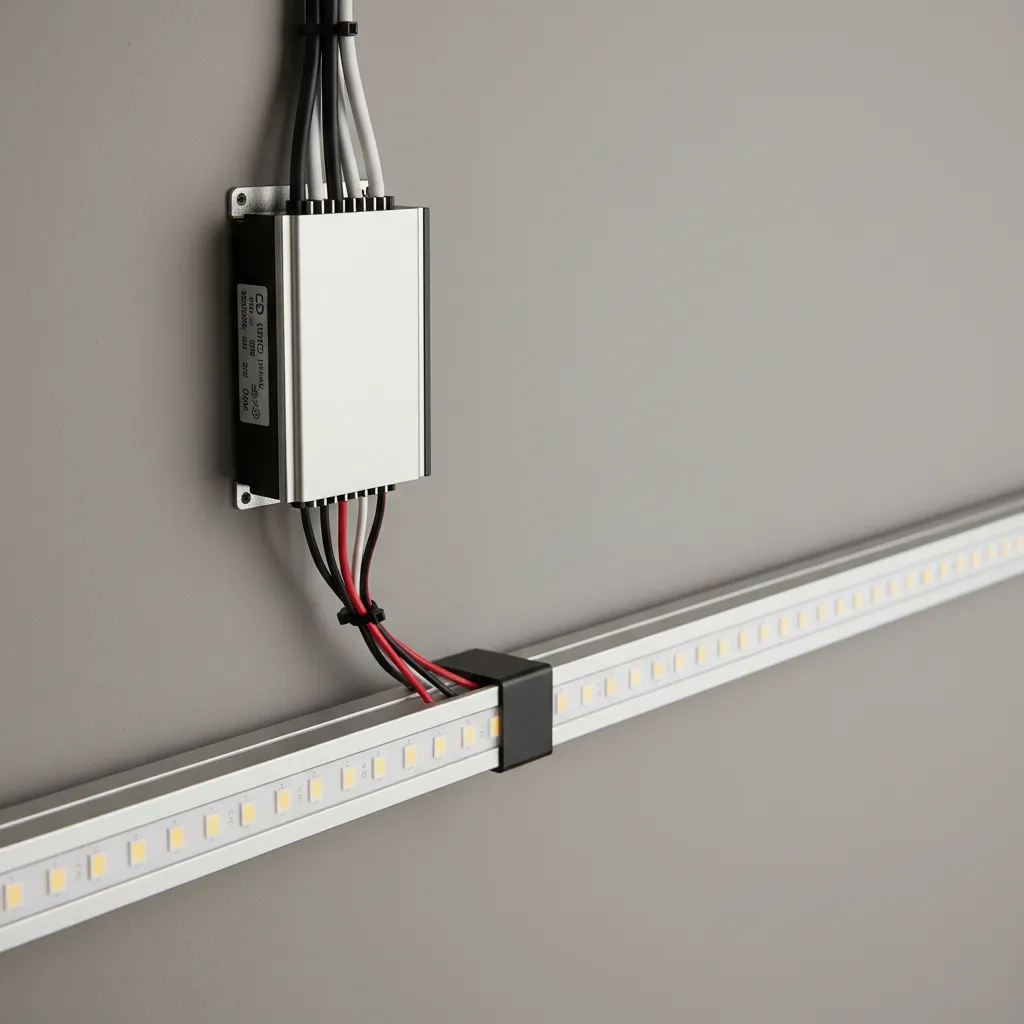 LED driver and wiring setup for linear lighting system