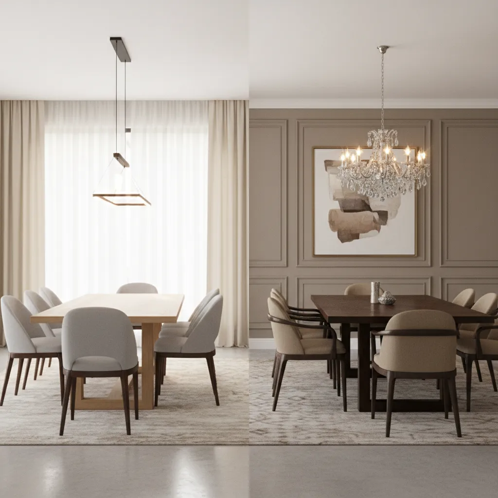 Linear Pendant or Chandelier for Rectangular Dining Rooms