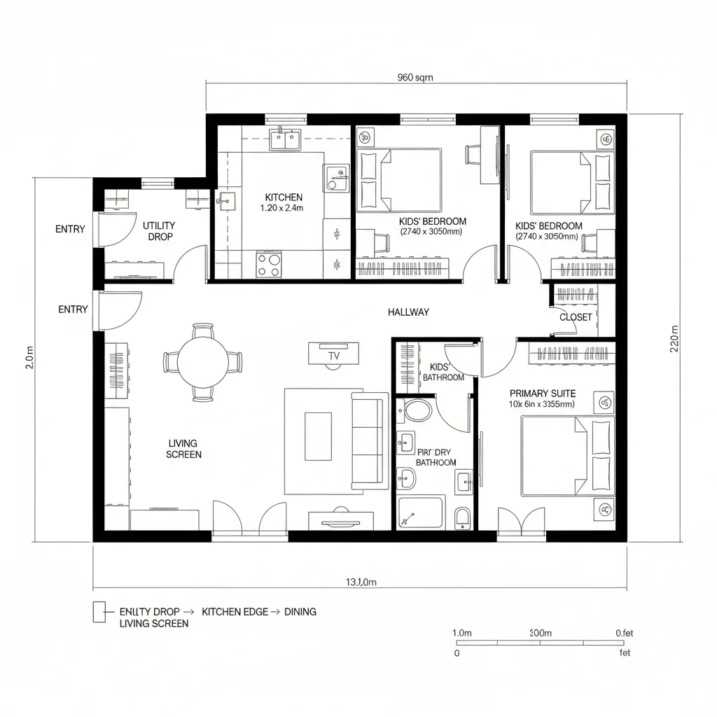 Linear Spine with Split Social Core