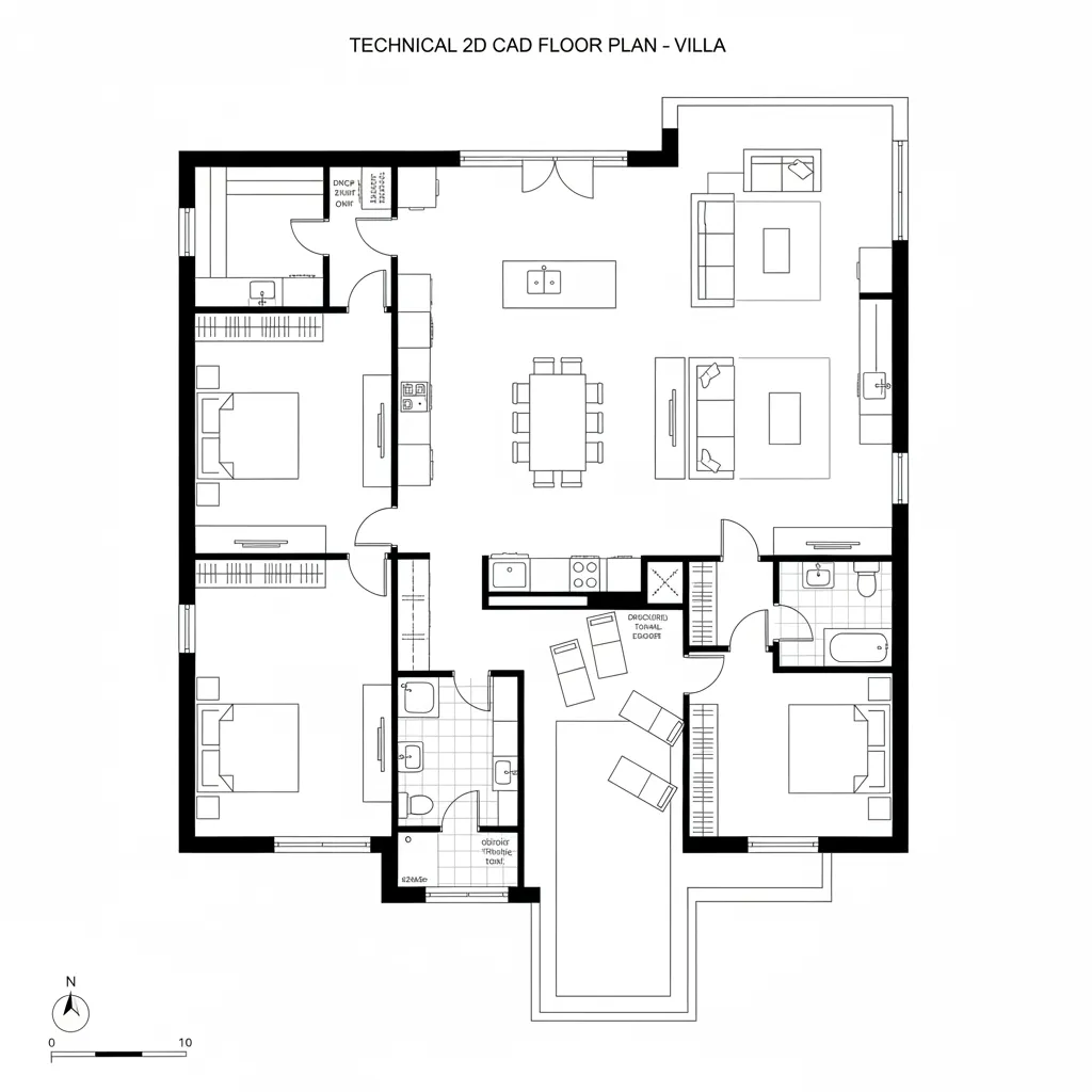 H2: Linear Courtyard Spine With Pool
