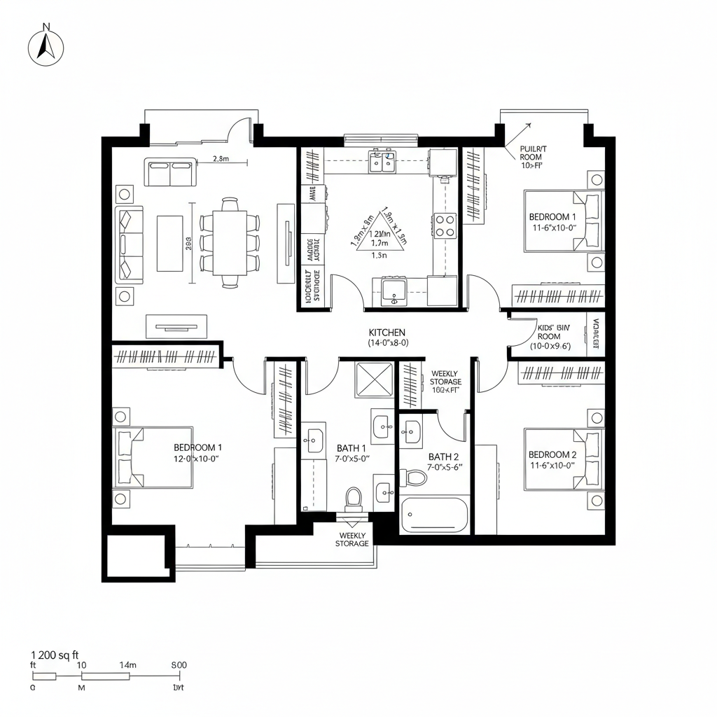 1200 Sq Ft 3 BHK House Plan Feels Cramped? 3 Layout Fixes
