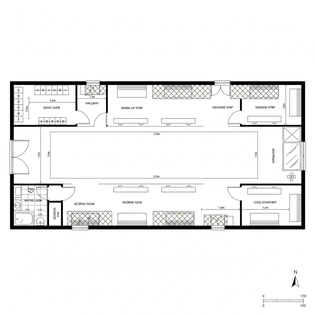 Linear Wicket Spine + Dual Sidelines