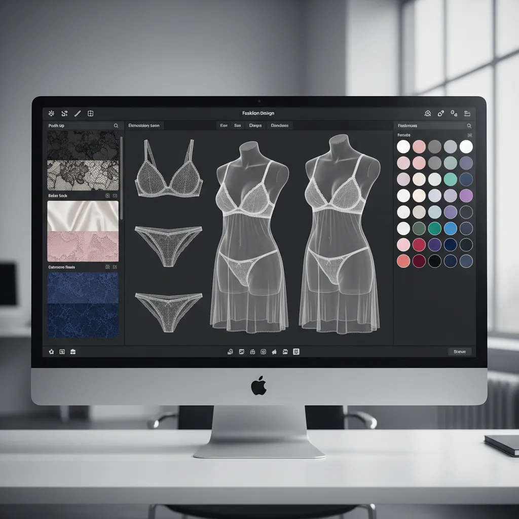 Opciones de diseño de lencería con diferentes telas y colores
