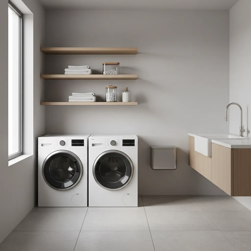 Wall mounted lint bin installed beside a dryer