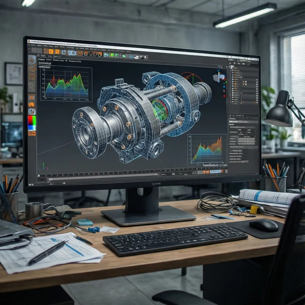 Engineering workstation using Linux CAD modeling with simulation visualization