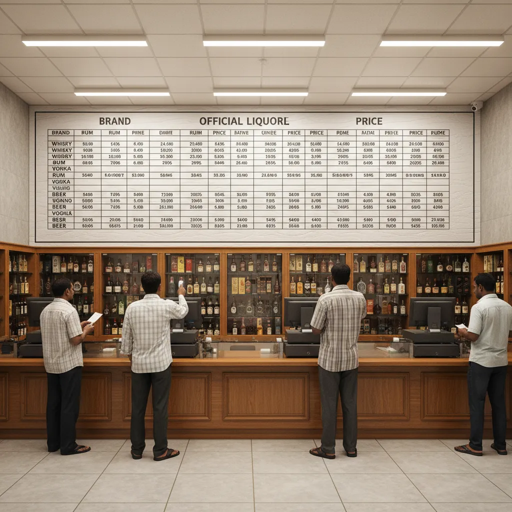 Price board displayed inside a TASMAC liquor shop