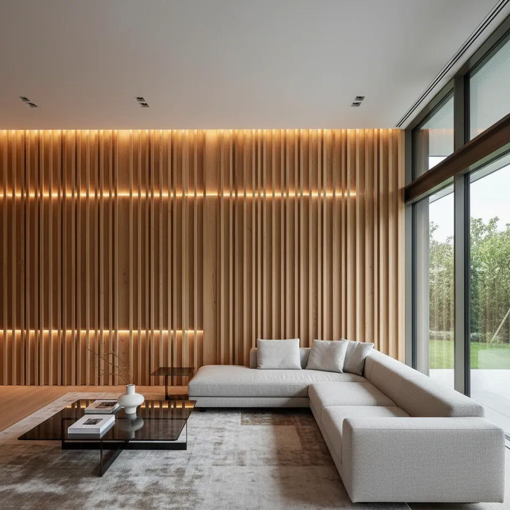 Listones de madera para decorar paredes interiores