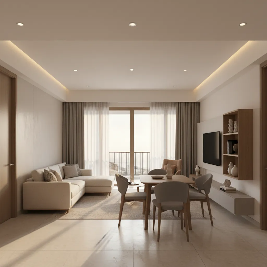 Living Dining Room Combo Ideas in India for Small Modern Homes