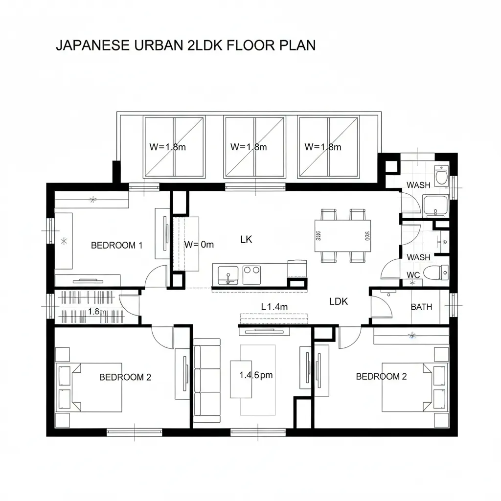 リビング中心の回遊型LDK